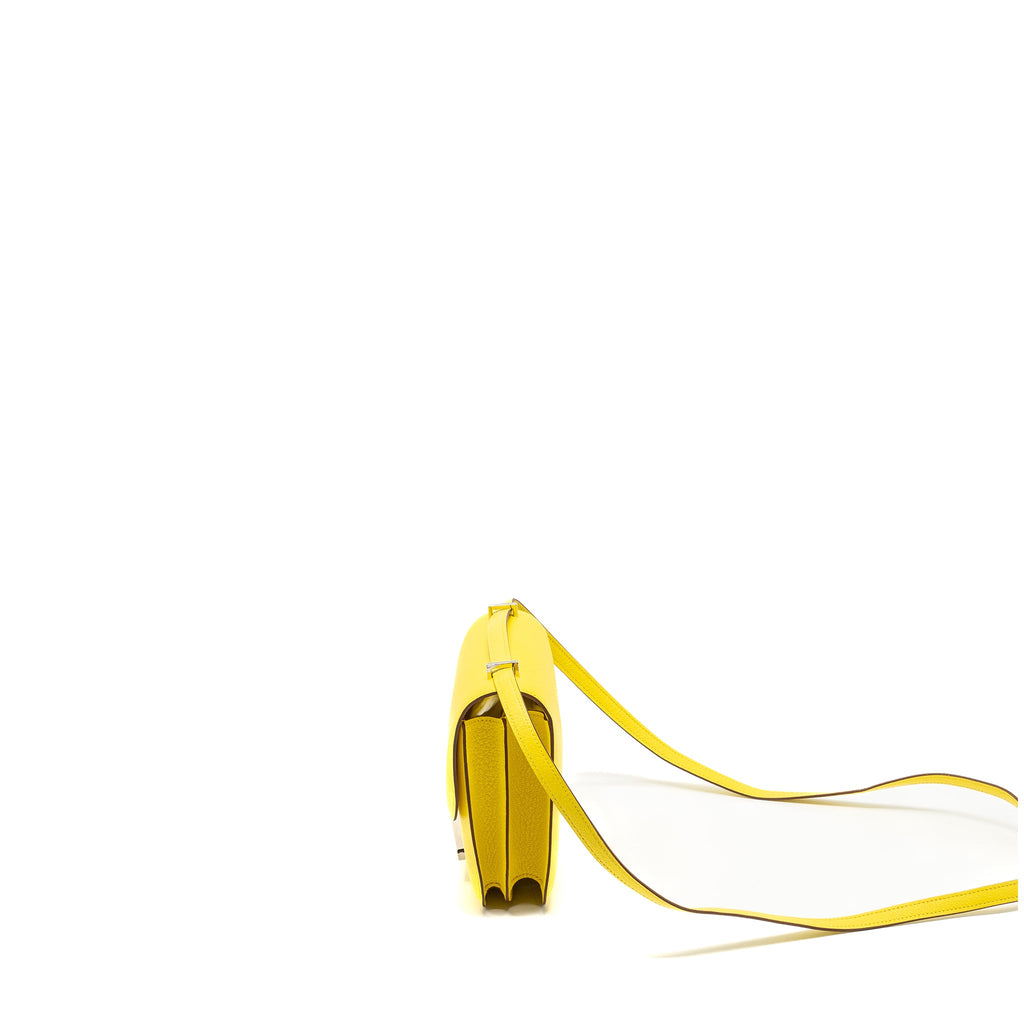 HERMES MINI CONSTANCE CHEVRE MYSORE JAUNE CITRON SHW