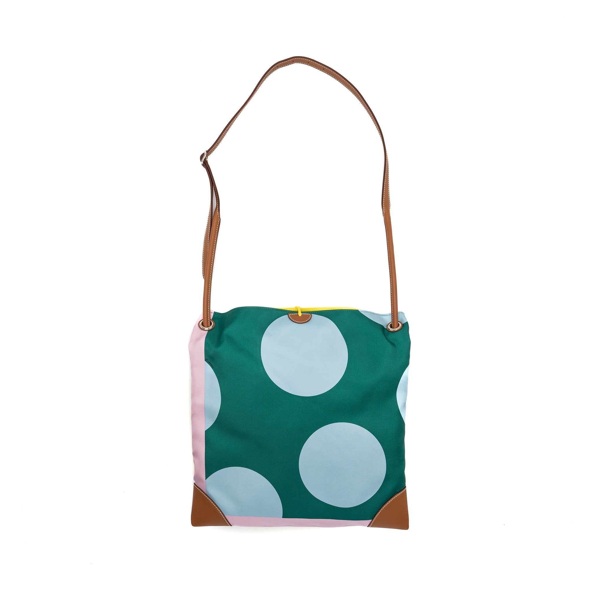 HERMES SILKCITY 33 SHOULDER BAG JAUNE DE NAPLES / VERT VERONESE / GOLD SHW