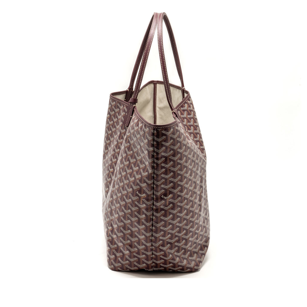 GOYARD SAINT LOUIS GM TOTE BAG GOYARDINE CANVAS/CALFSKIN BURGUNDY SHW