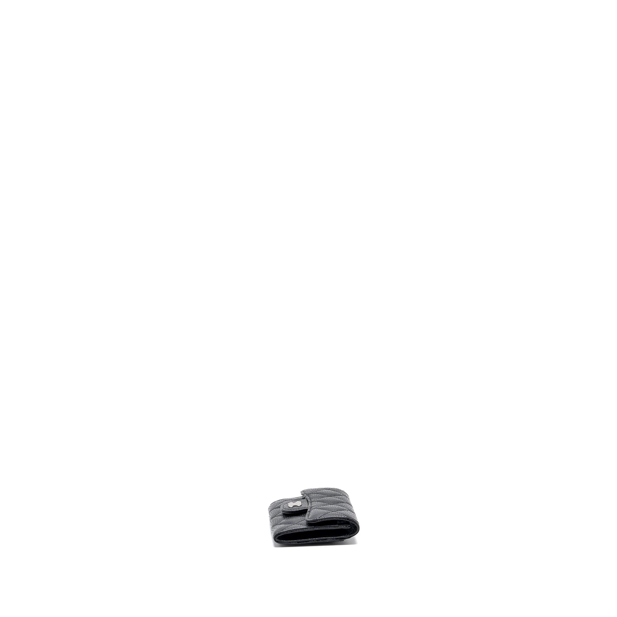 CHANEL CLASSIC FLAP CARD HOLDER CAVIAR BLACK SHW (MICROCHIP)