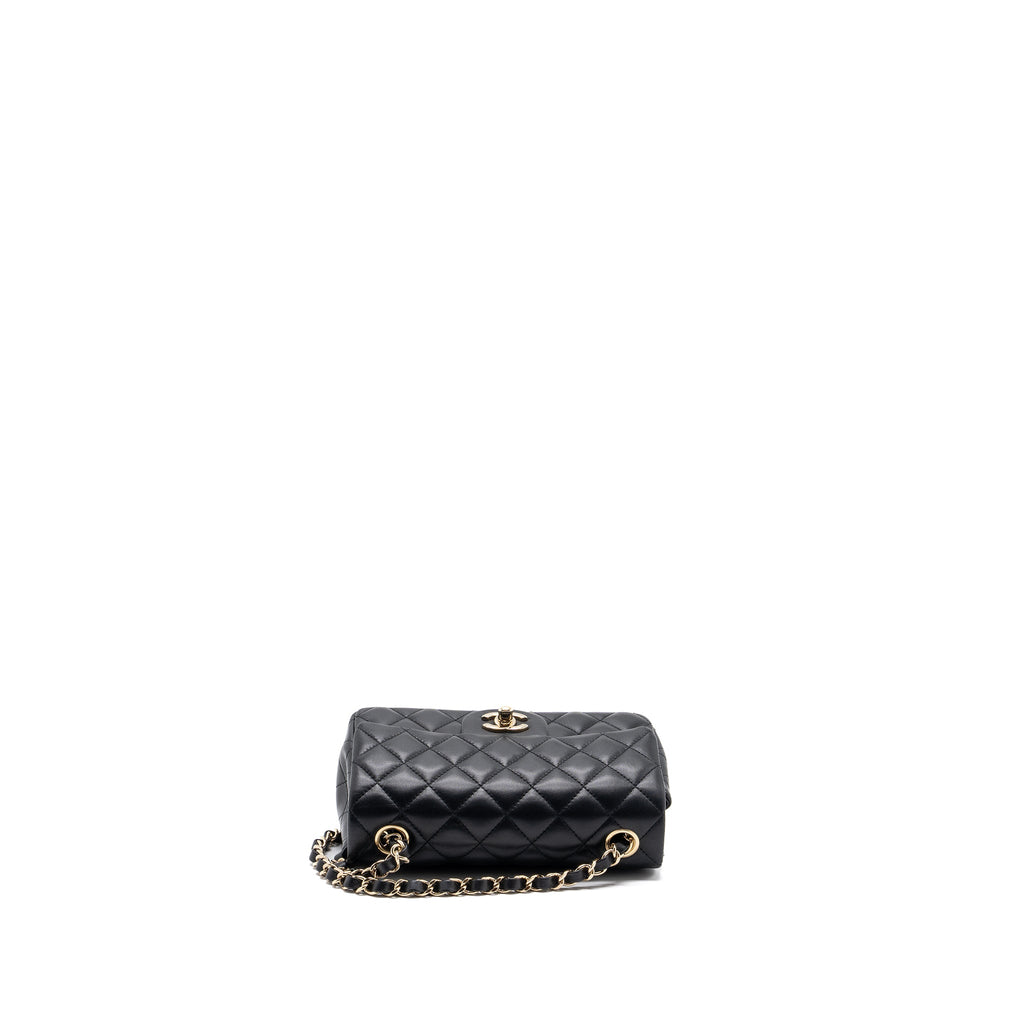 CHANEL MINI RECTANGULAR FLAP BAG LAMBSKIN BLACK LGHW