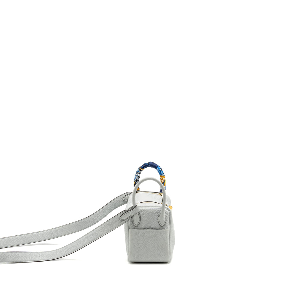 HERMES MINI LINDY CLEMENCE BLEU PALE GHW