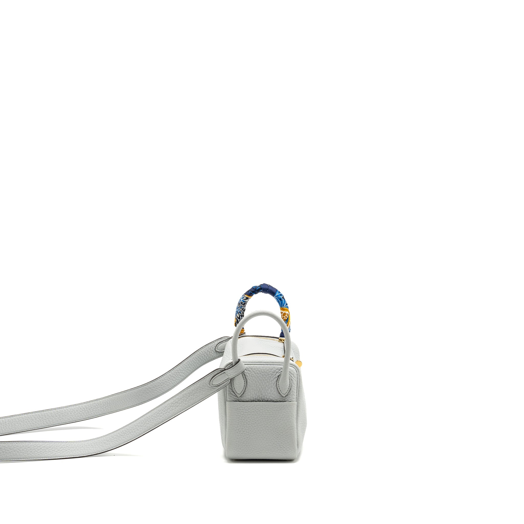 HERMES MINI LINDY CLEMENCE BLEU PALE GHW