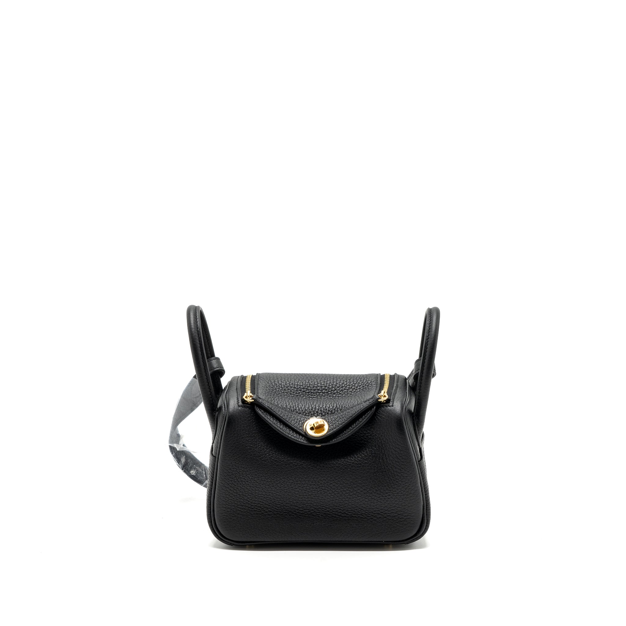 HERMES MINI LINDY CLEMENCE BLACK GHW