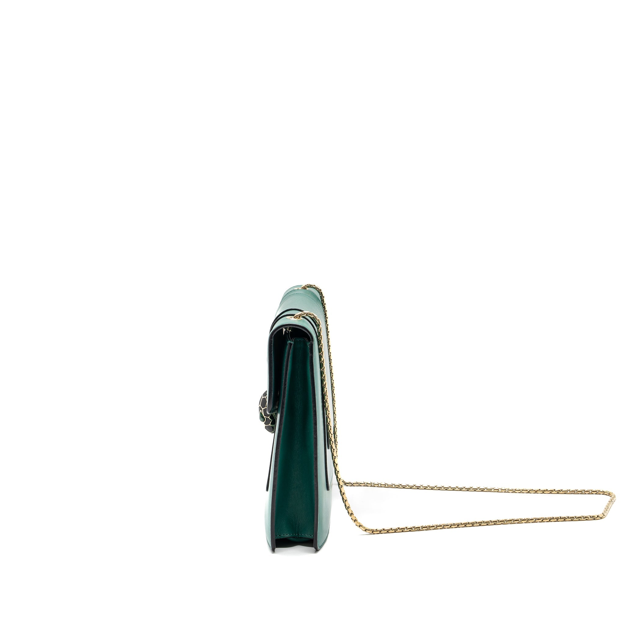 BVLGARI SERPENTI FOREVER CHAIN BAG CALFSKIN GREEN LGHW