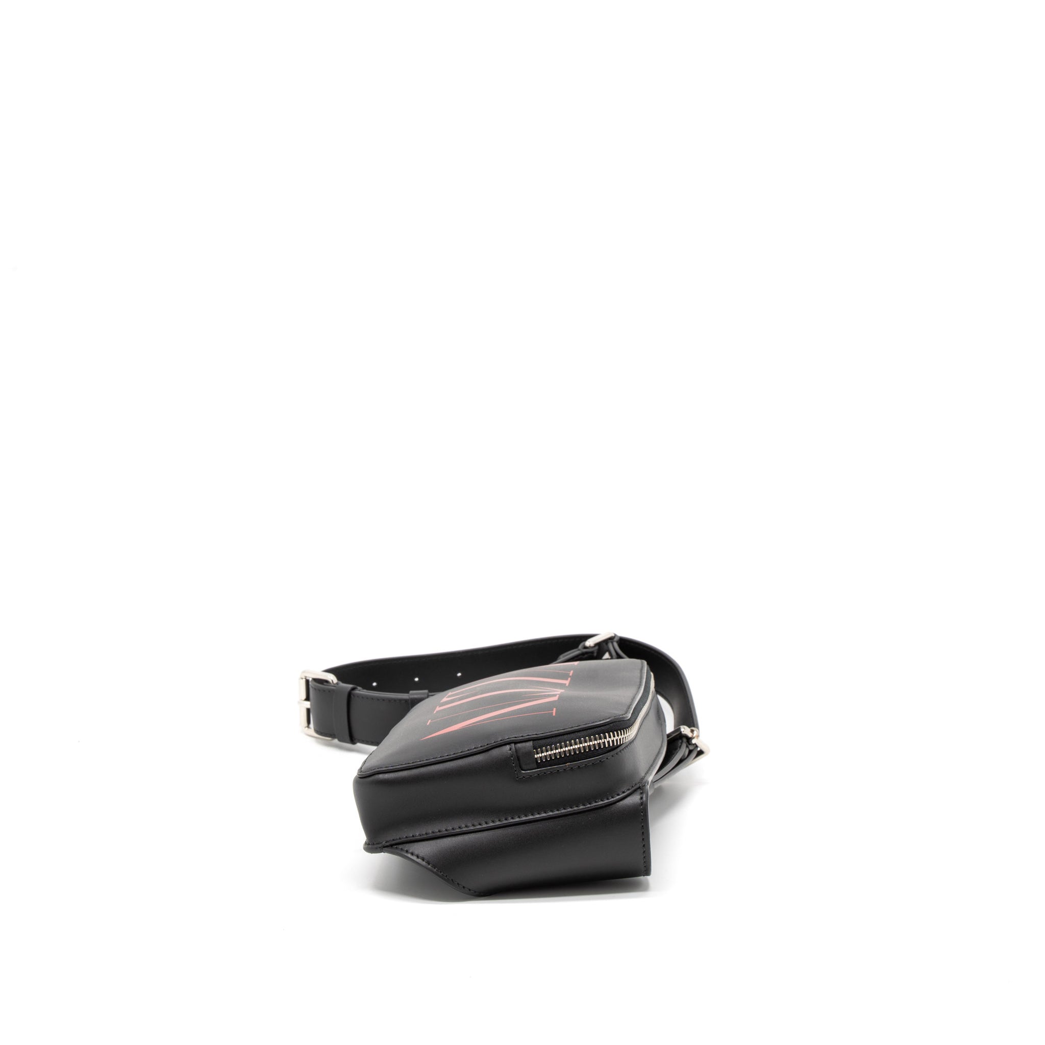 VALENTINO VLTN PRINT BELT BAG CALFSKIN BLACK/RED SHW