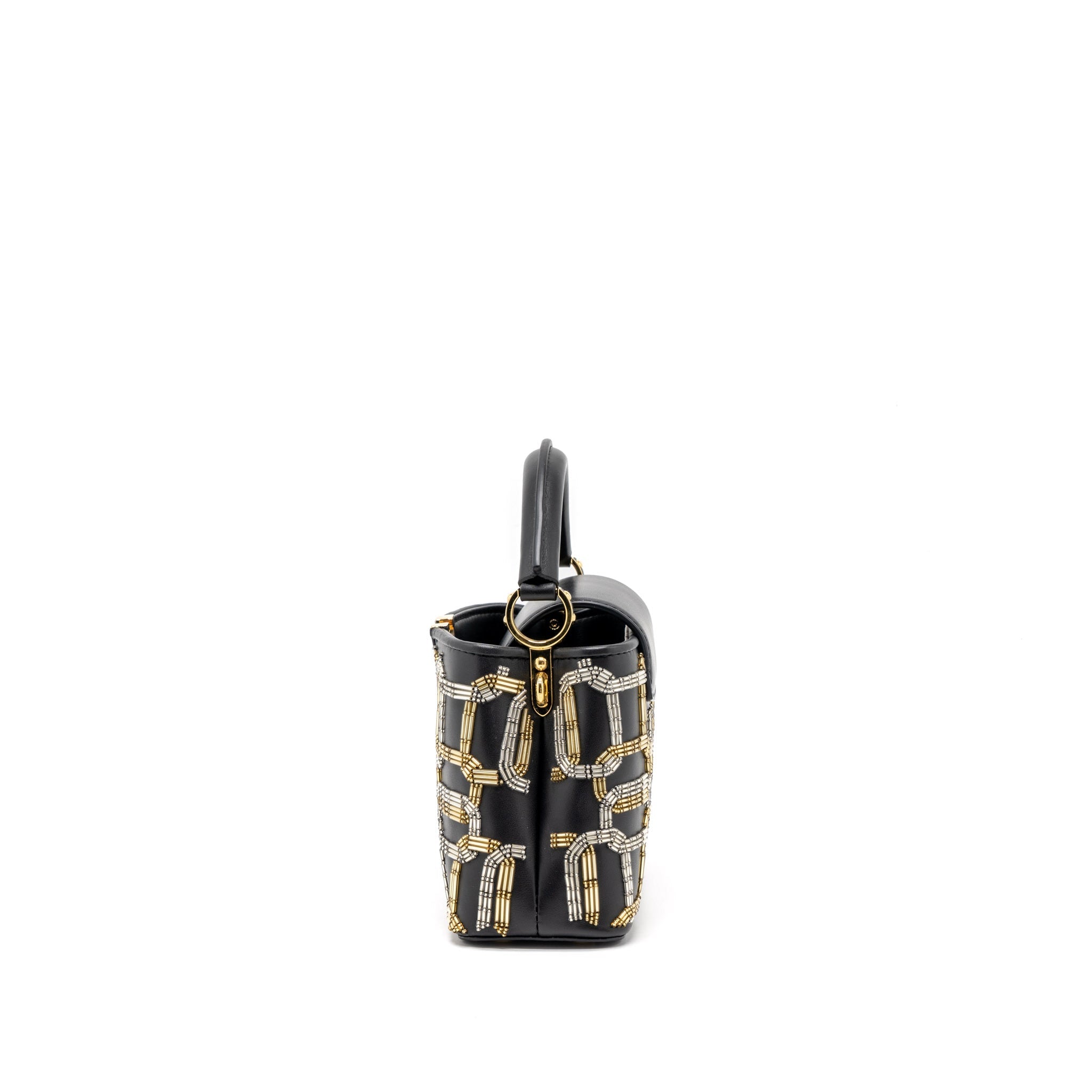 LOUIS VUITTON CAPUCINES BB 21FW LIMITED EDITION CALFSKIN BLACK/MULTICOLOUR GHW
