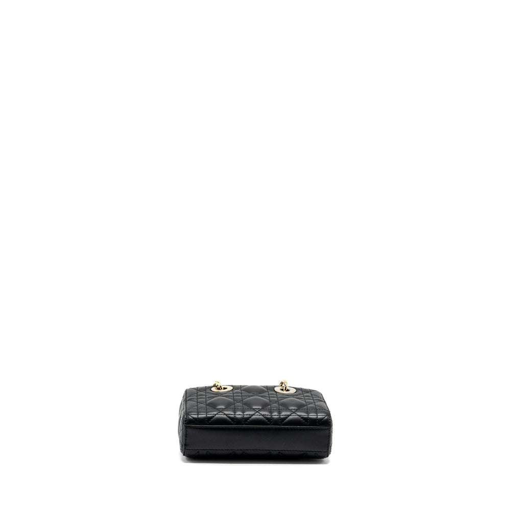 DIOR LADY D-JOY MICRO BAG LAMBSKIN BLACK LGHW