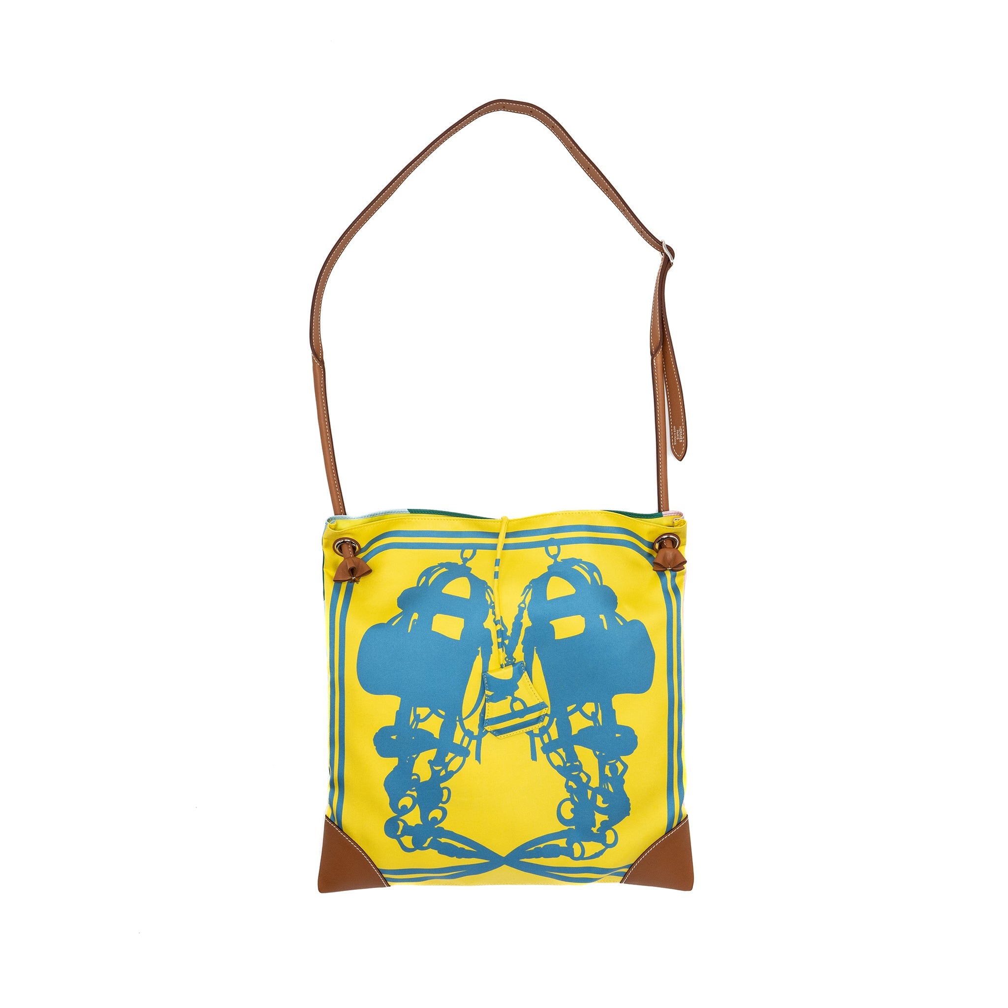 HERMES SILKCITY 33 SHOULDER BAG JAUNE DE NAPLES / VERT VERONESE / GOLD SHW