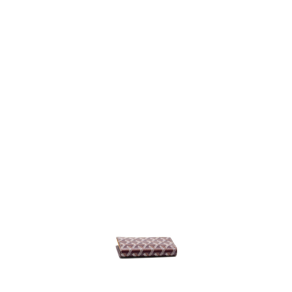 GOYARD SAINT PIERRE CARD WALLET CANVAS/ CALFSKIN BURGUNDY