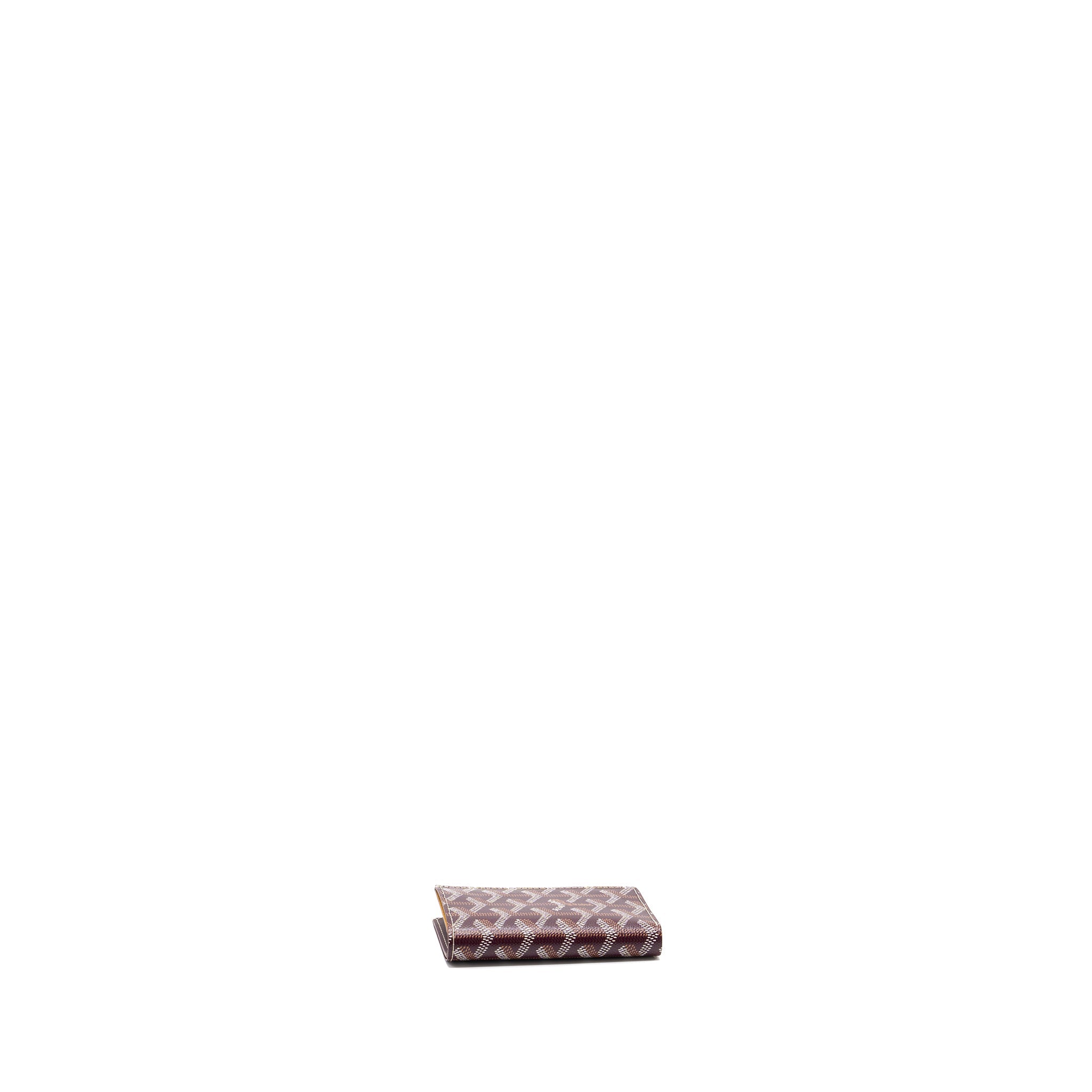 GOYARD SAINT PIERRE CARD WALLET CANVAS/ CALFSKIN BURGUNDY