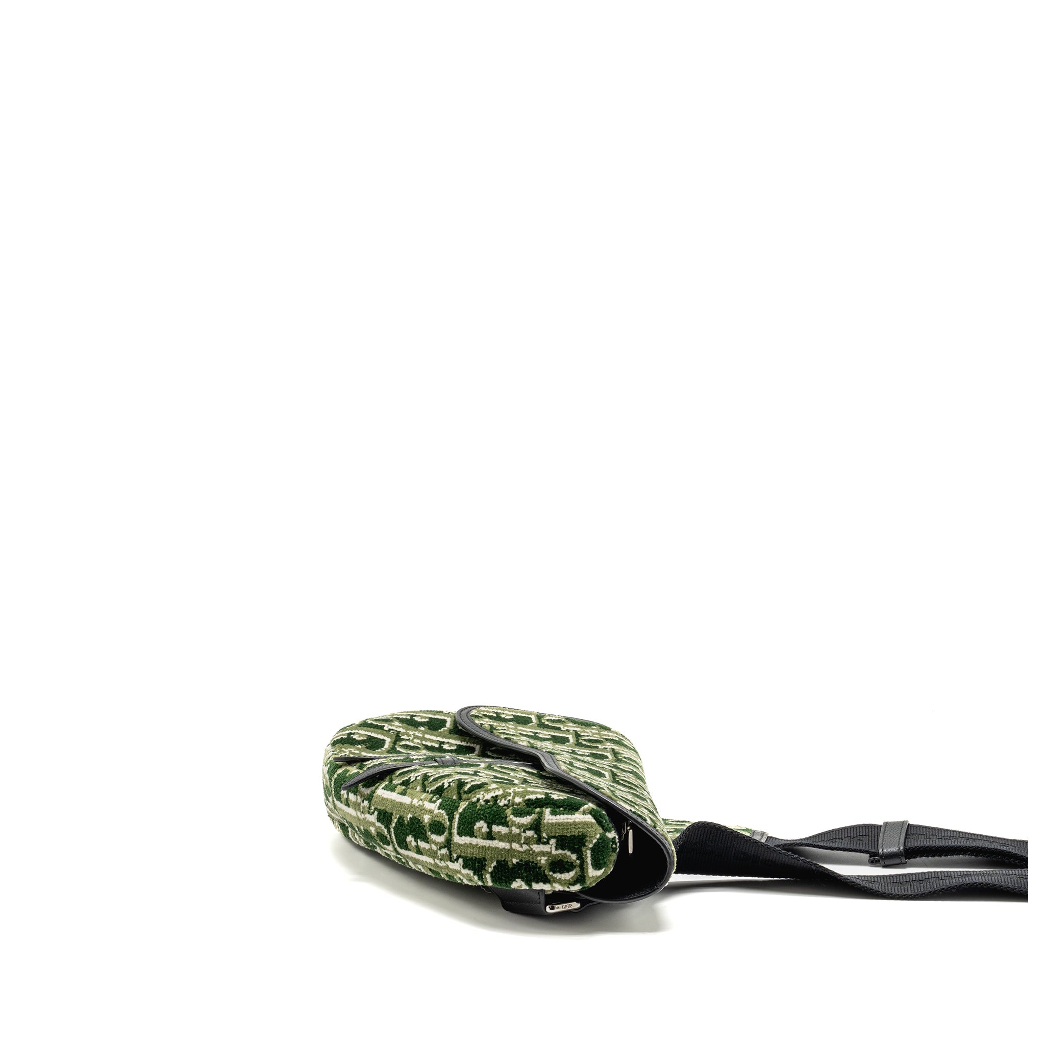 DIOR MEN’S SADDLE BAG FABRIC DIOR OBLIQUE GREEN SHW