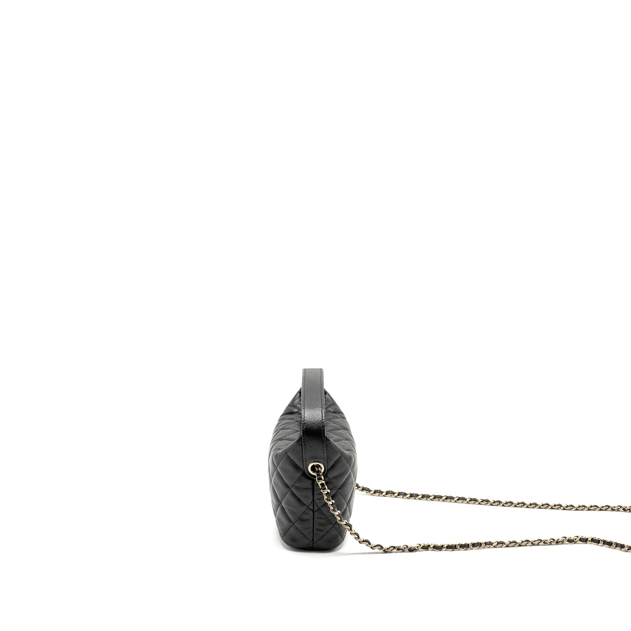 CHANEL 25C QUILTED HOBO BAG CAVIAR BLACK LGHW (MICROCHIP)