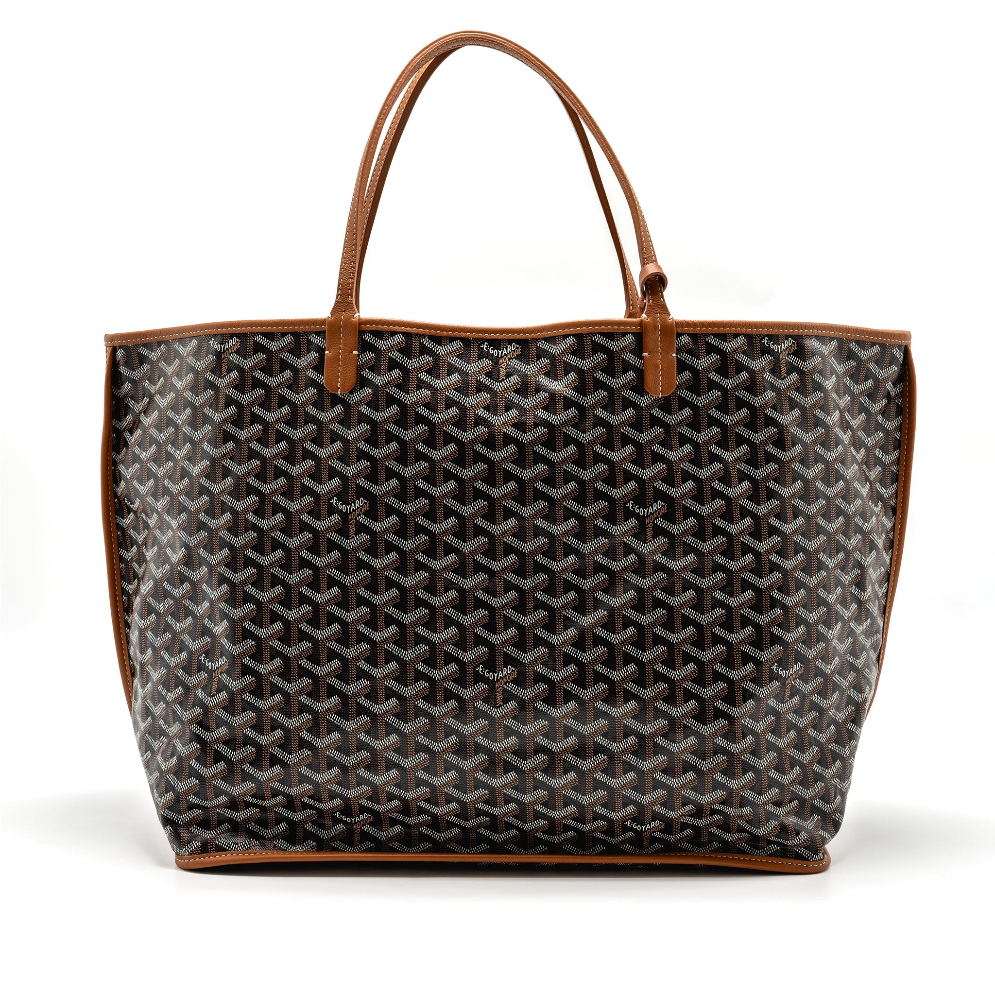 GOYARD ANJOU GM TOTE BAG GOYARDINE CANVAS BROWN/BLACK SHW