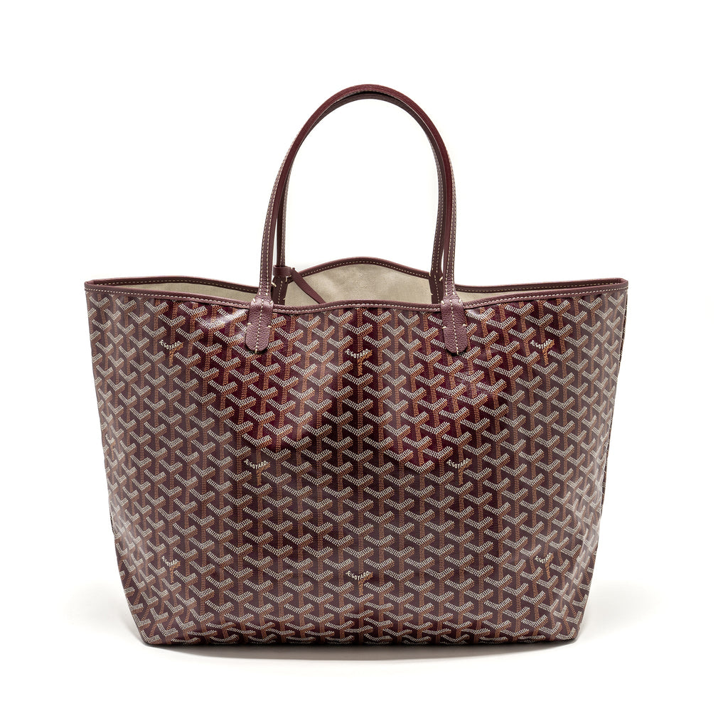 GOYARD SAINT LOUIS GM TOTE BAG GOYARDINE CANVAS/CALFSKIN BURGUNDY SHW