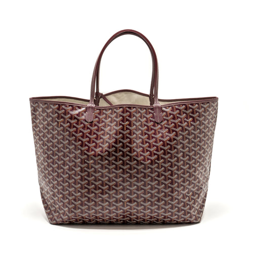 GOYARD SAINT LOUIS GM TOTE BAG GOYARDINE CANVAS/CALFSKIN BURGUNDY SHW
