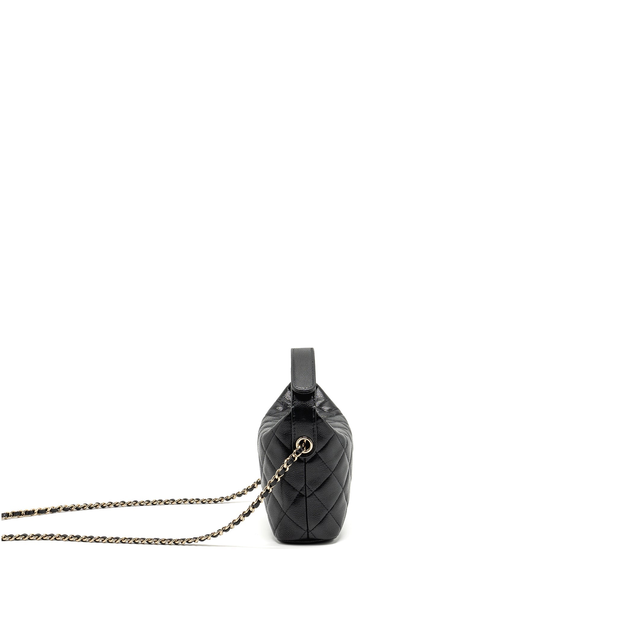 CHANEL 25C QUILTED HOBO BAG CAVIAR BLACK GHW (MICROCHIP)