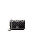 CHANEL SMALL 2.55 REISSUE FLAP BAG AGED CALFSKIN BLACK RUTHENIUM SILVER HARDWARE