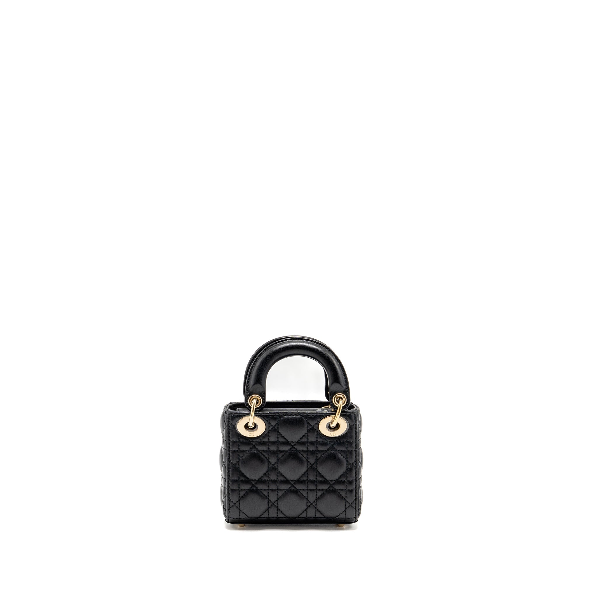 DIOR MICRO LADY DIOR LAMBSKIN BLACK LGHW