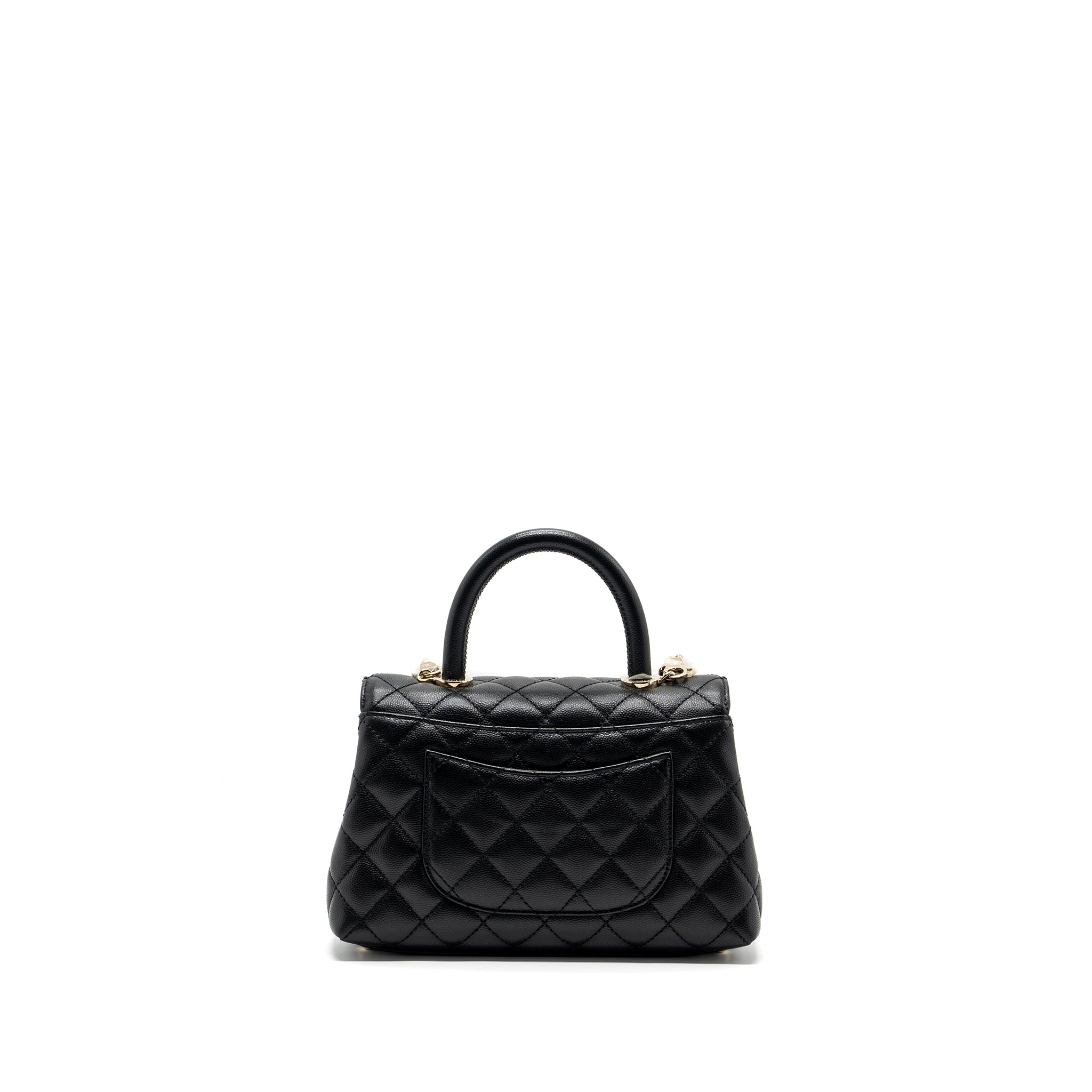 CHANEL SMALL COCO HANDLE CAVIAR BLACK LGHW (MICROCHIP)