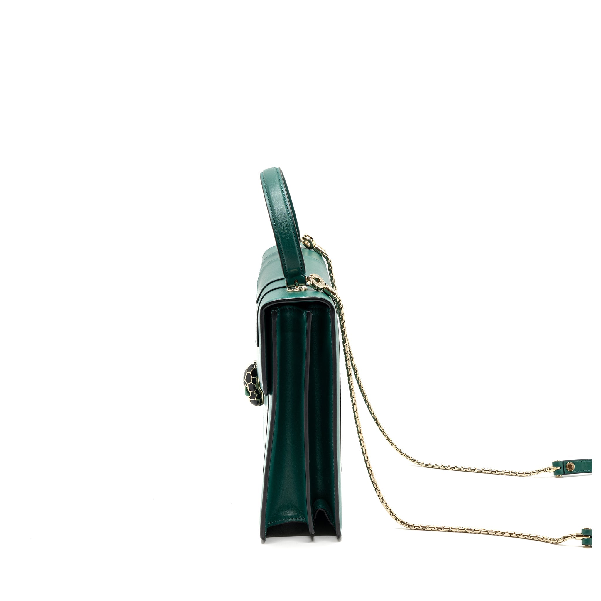 BVLGARI TOP HANDLE SERPENTI BAG CALFSKIN GREEN LGHW