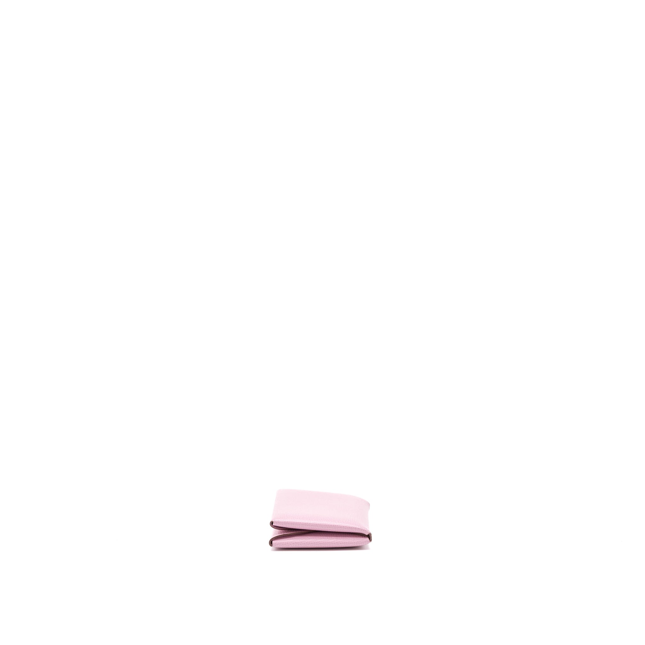 HERMES CALVI DUO CARD HOLDER EPSOM X9 MAUVE SYLVESTRE SHW