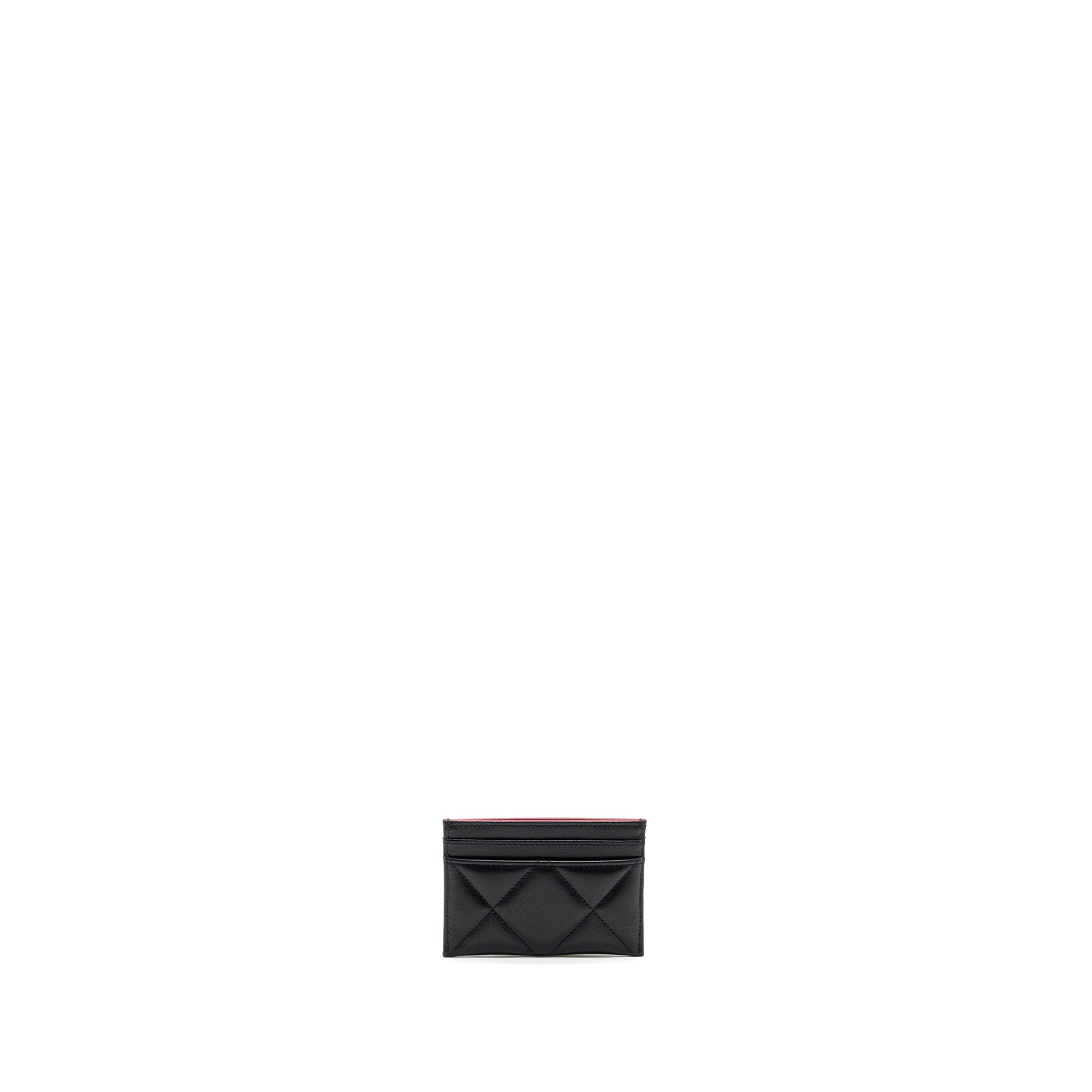 CHANEL 19 CARDHOLDER LAMBSKIN BLACK GHW