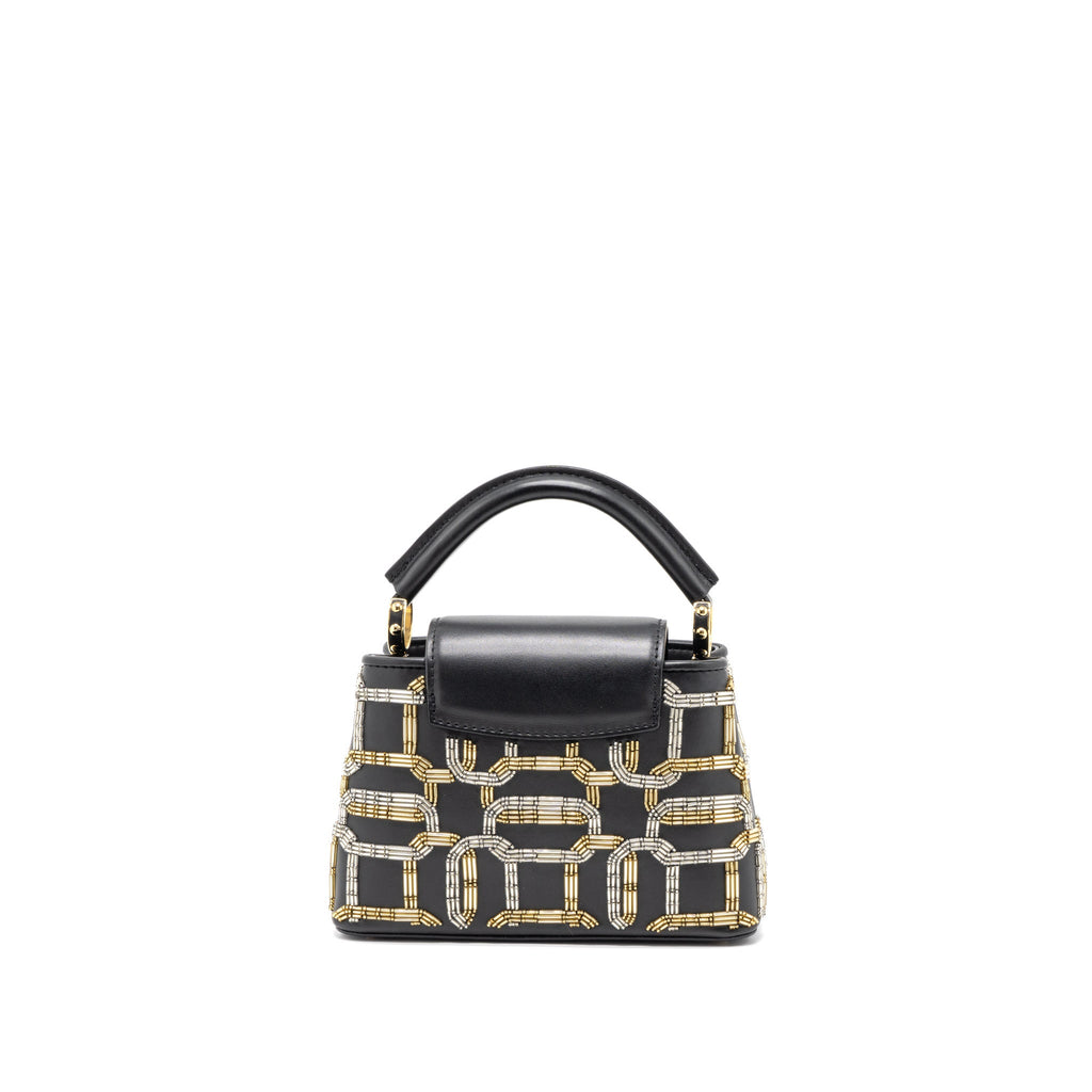 LOUIS VUITTON CAPUCINES BB 21FW LIMITED EDITION CALFSKIN BLACK/MULTICOLOUR GHW