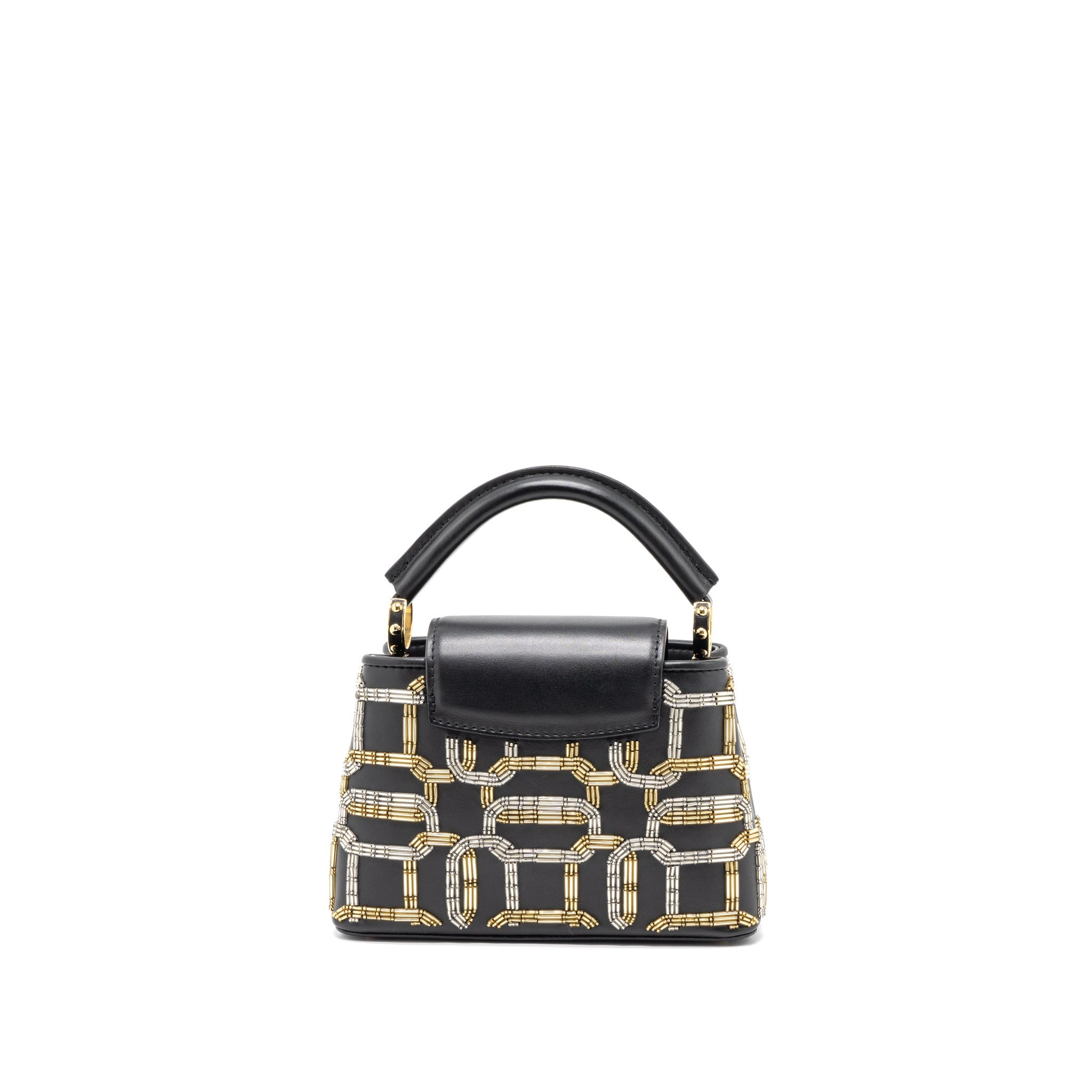LOUIS VUITTON CAPUCINES BB 21FW LIMITED EDITION CALFSKIN BLACK/MULTICOLOUR GHW