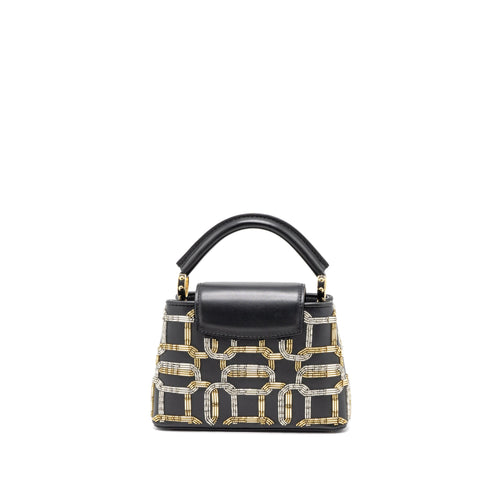 LOUIS VUITTON CAPUCINES BB 21FW LIMITED EDITION CALFSKIN BLACK/MULTICOLOUR GHW