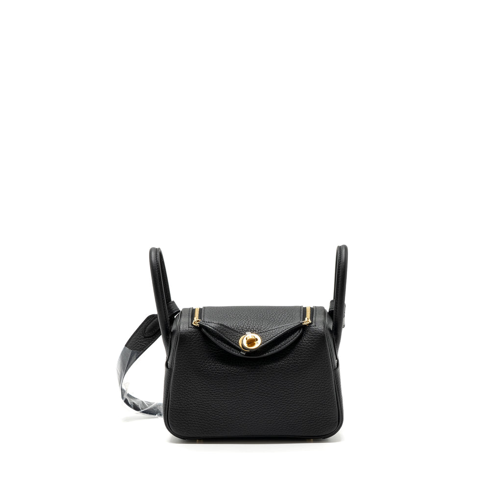 HERMES MINI LINDY CLEMENCE BLACK GHW