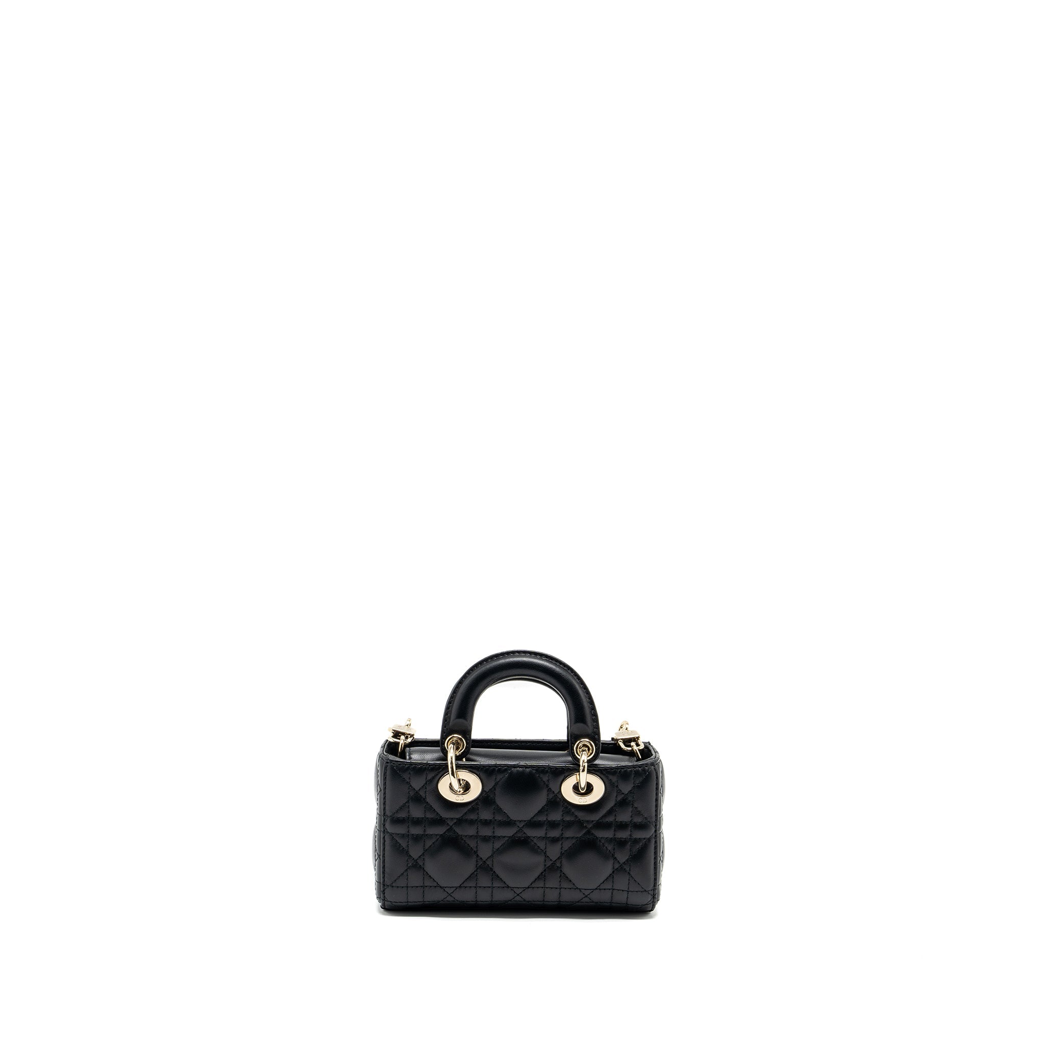 DIOR LADY D-JOY MICRO BAG LAMBSKIN BLACK LGHW