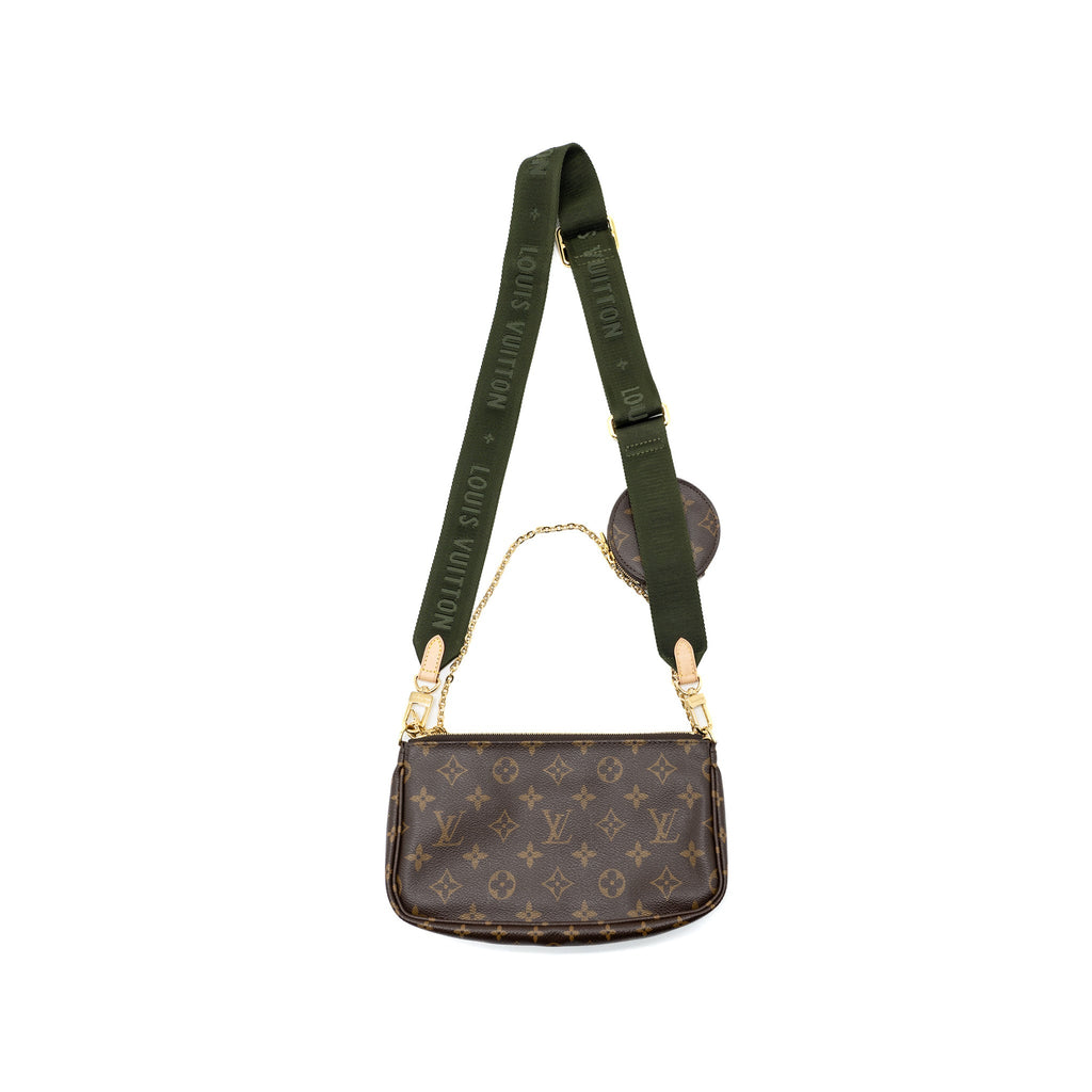 LOUIS VUITTON MULTI POCHETTE MONOGRAM CANVAS KHAKI STRAP GHW