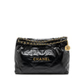 CHANEL 24C 22 BAG CALFSKIN BLACK GHW (MICROCHIP)
