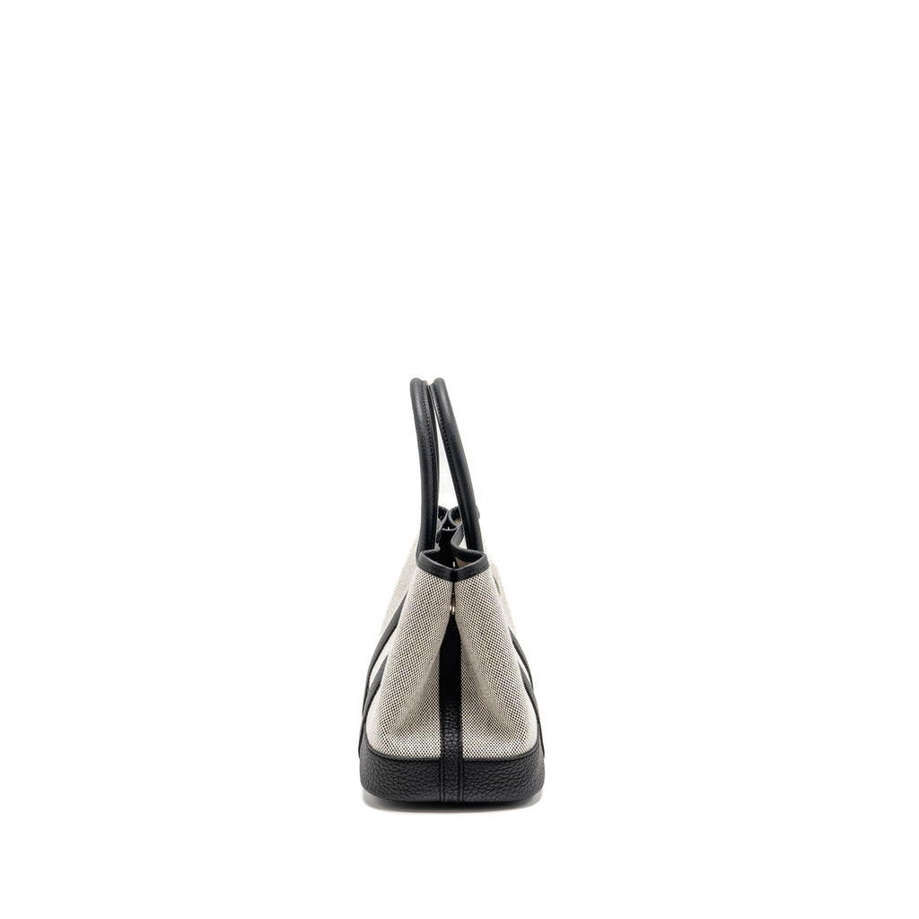 HERMES NEO GARDEN PARTY 23 NEGONDA / CANVAS ECRU / BLACK SHW
