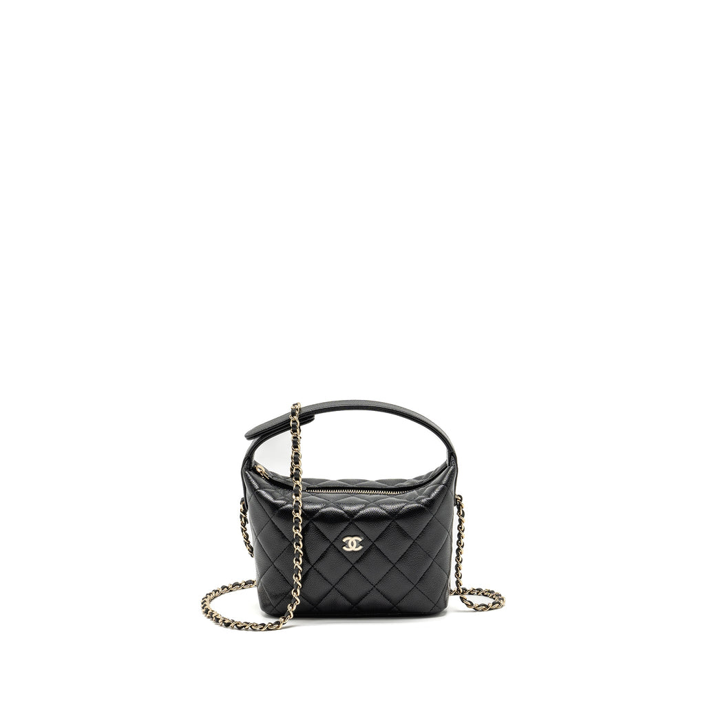 CHANEL 25C QUILTED HOBO BAG CAVIAR BLACK GHW (MICROCHIP)