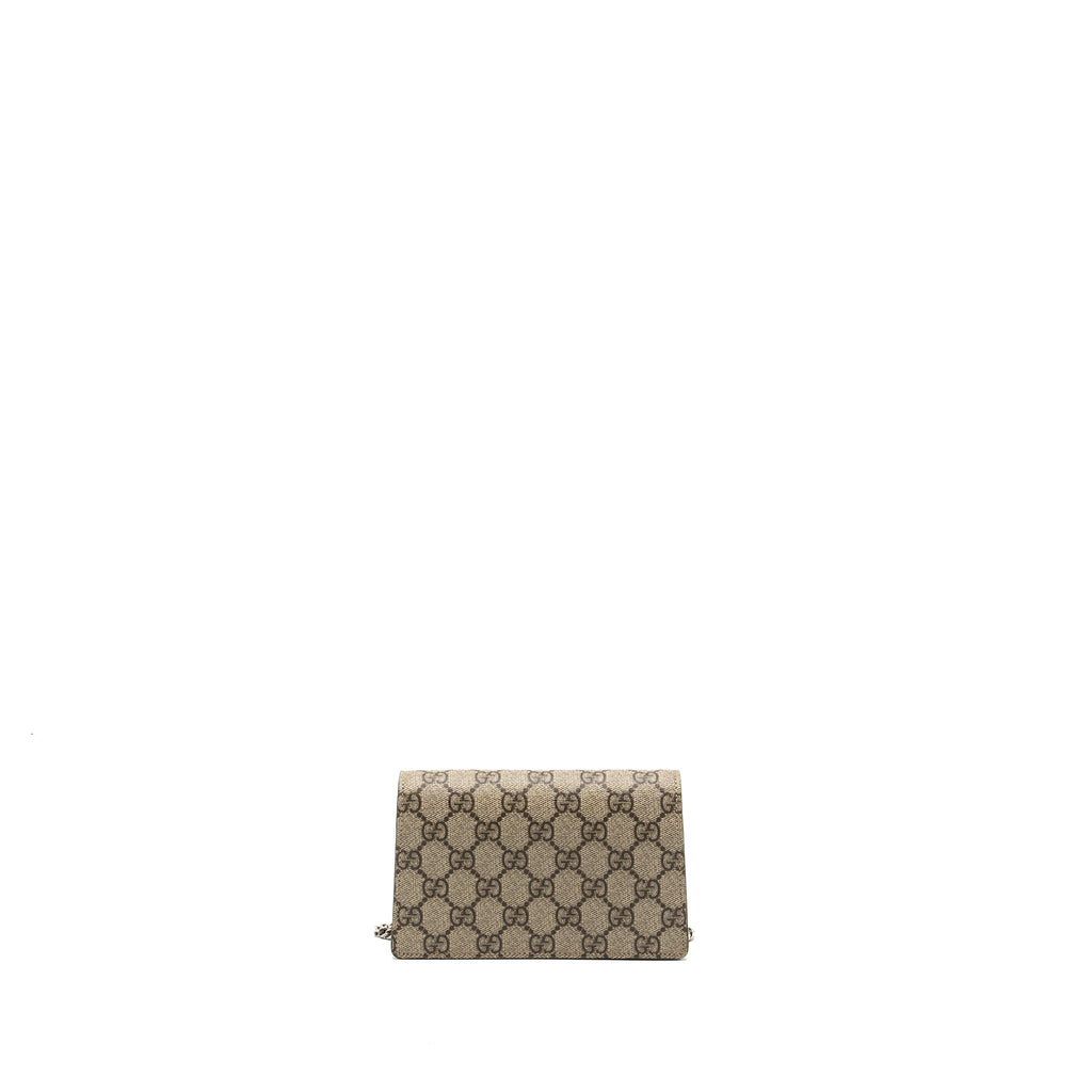GUCCI SUPER MINI DIONYSUS GG SUPREME CANVAS/SUEDE BROWN SHW