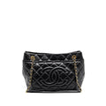 CHANEL QUILTED SHOULDER SHOPPING TOTE BAG CAVIAR BLACK GHW