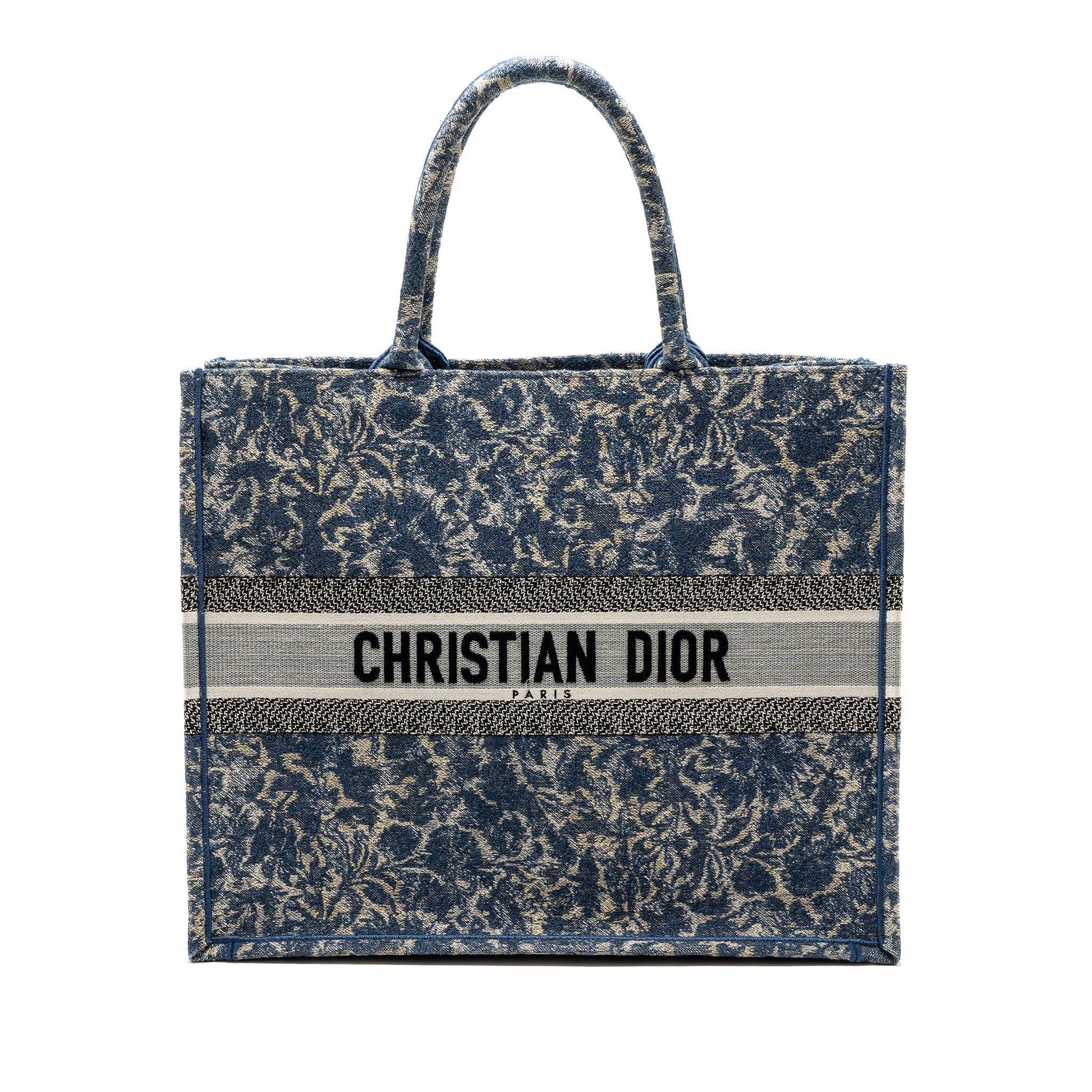 DIOR LARGE BOOK TOTE LIMITED PRINT CANVAS BLUE/ GREY/ MULTICOLOUR