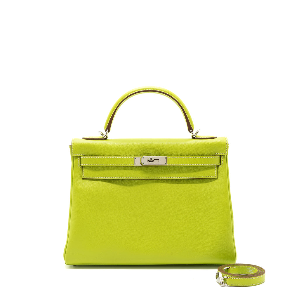 HERMES KELLY 32 EPSOM KIWI/OLIVE GREEN SHW