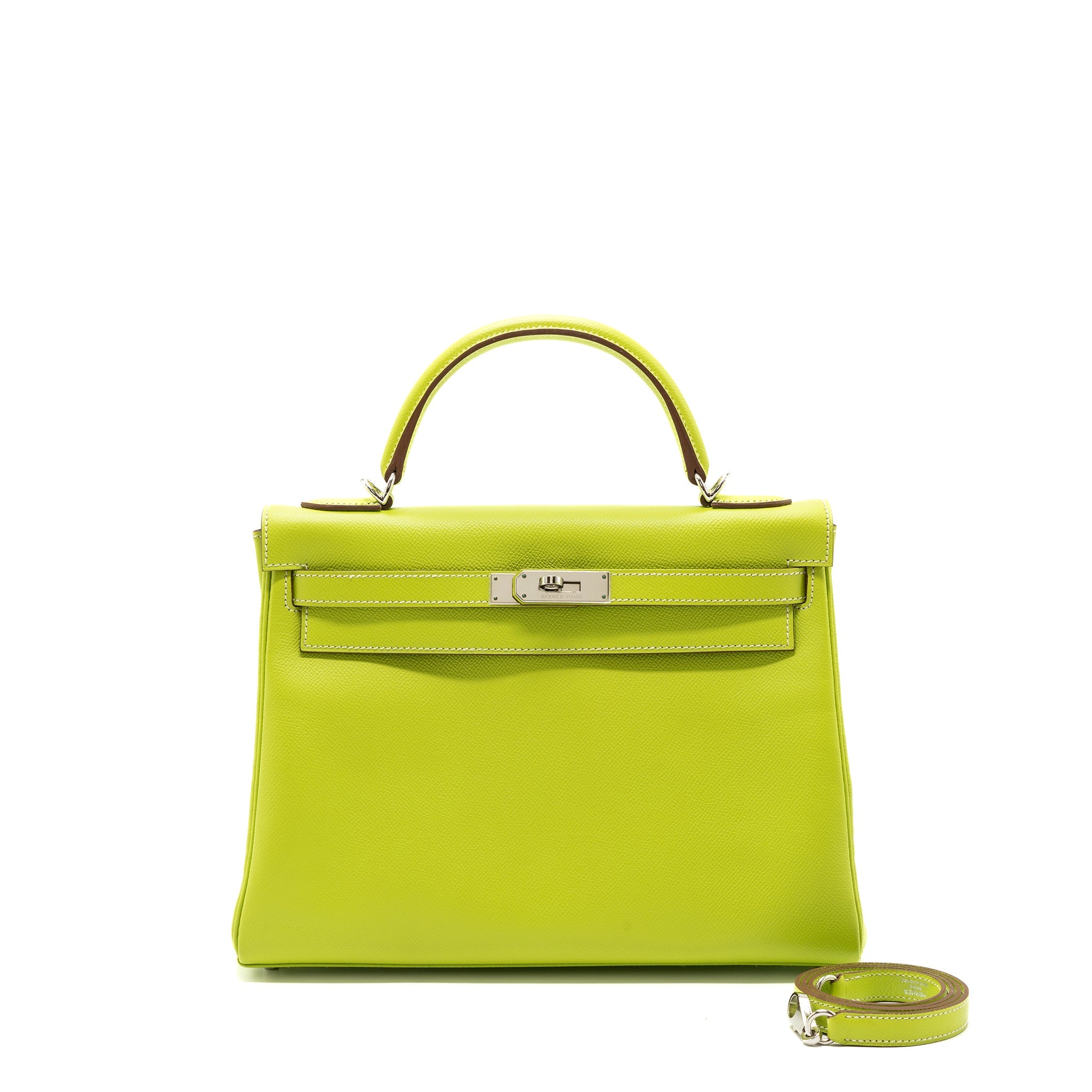 HERMES KELLY 32 EPSOM KIWI/OLIVE GREEN SHW