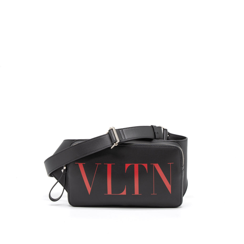 VALENTINO VLTN PRINT BELT BAG CALFSKIN BLACK/RED SHW