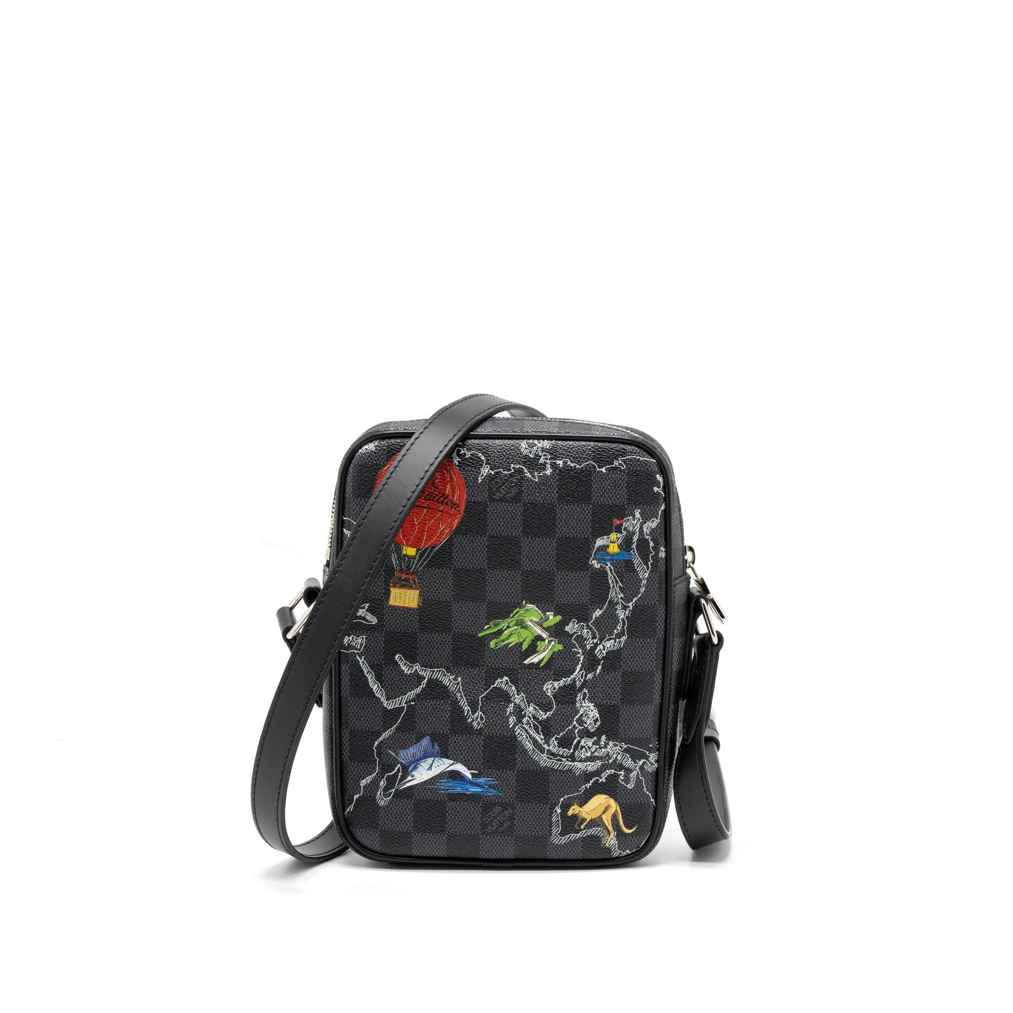 LOUIS VUITTON GRAPHITE MAP DANUBE PM CROSSBODY BAG DAMIER CANVAS / MULTICOLOR SHW
