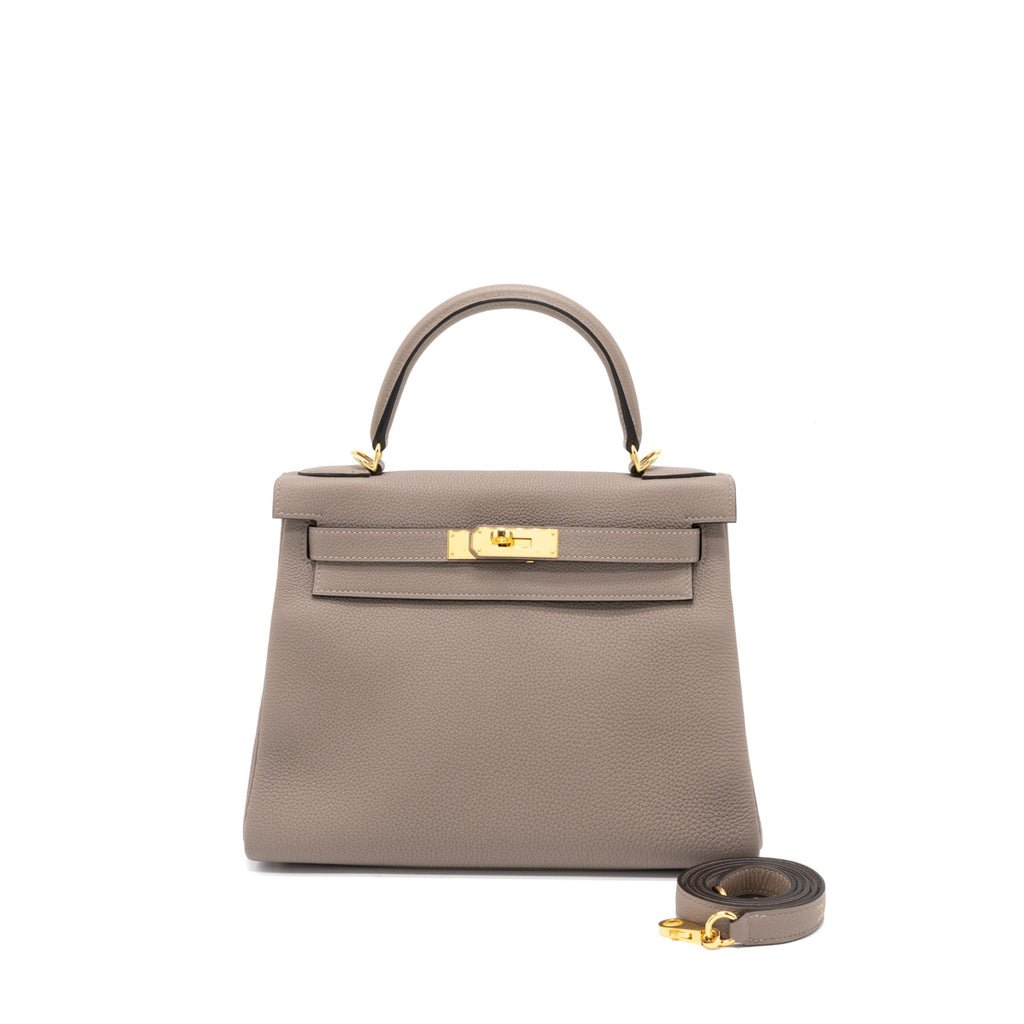 HERMES KELLY 28 TOGO M8 GRIS ASPHALTE GHW