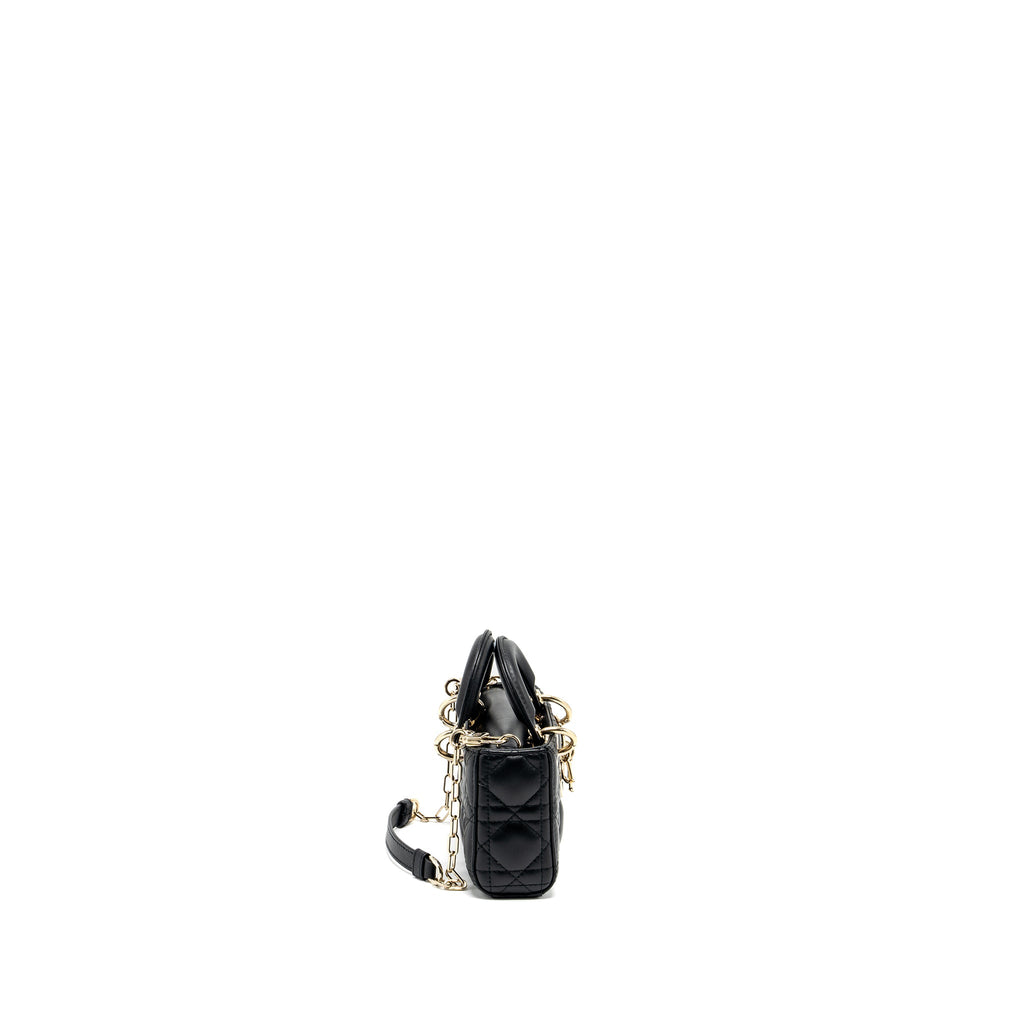 DIOR LADY D-JOY MICRO BAG LAMBSKIN BLACK LGHW