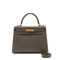 HERMES KELLY28 SELLIER EPSOM GRIS ETAIN GHW