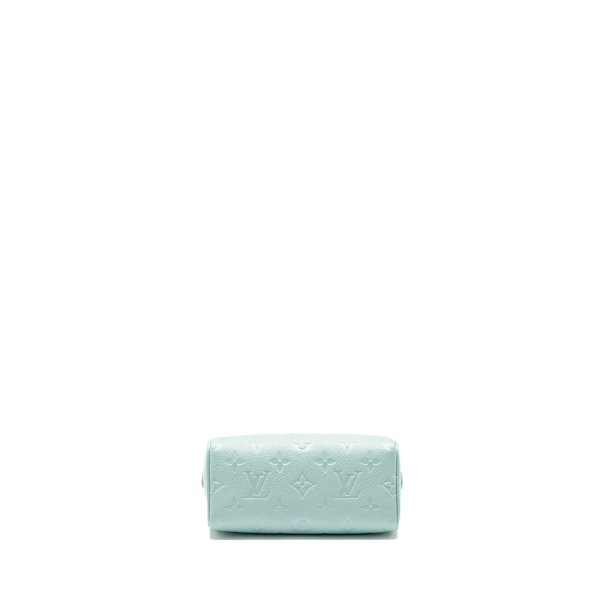 LOUIS VUITTON NANO SPEEDY MONOGRAM EMPREINTE LEATHER MINT GREEN SHW