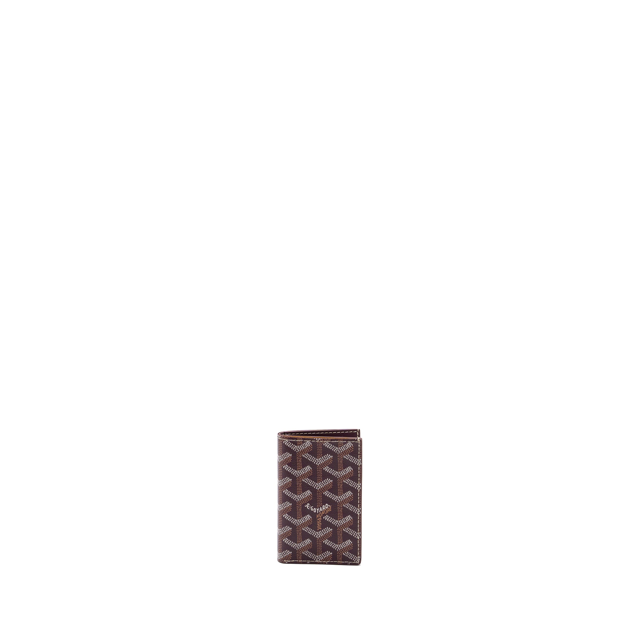 GOYARD SAINT PIERRE CARD WALLET CANVAS/ CALFSKIN BURGUNDY