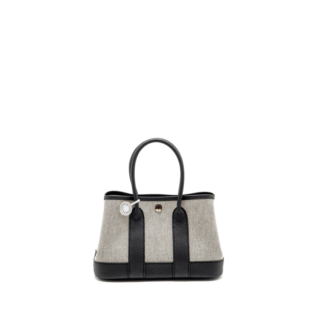 HERMES NEO GARDEN PARTY 23 NEGONDA / CANVAS ECRU / BLACK SHW