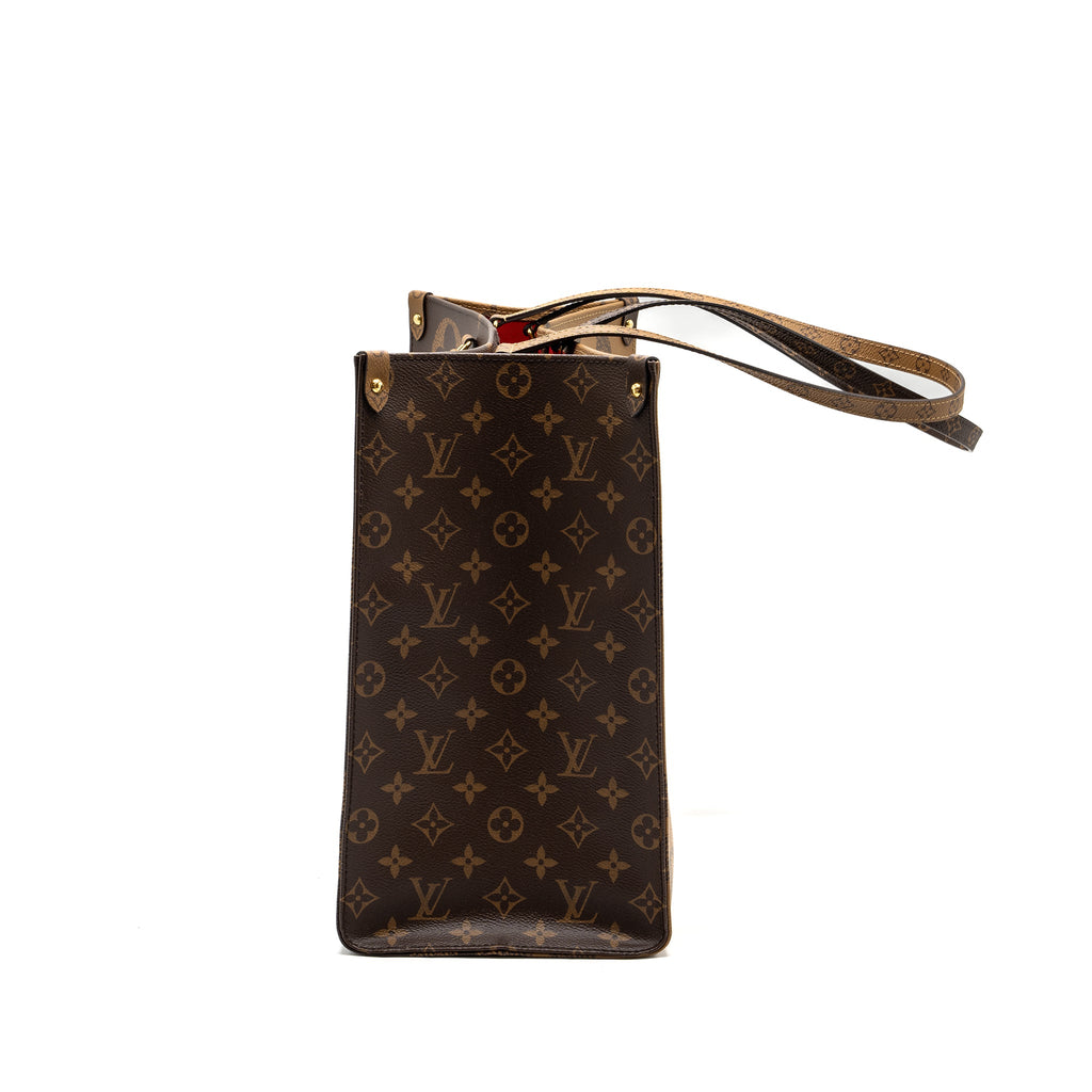 LOUIS VUITTON ONTHEGO GM MONOGRAM CANVAS / MONOGRAM REVERSE CANVAS GHW